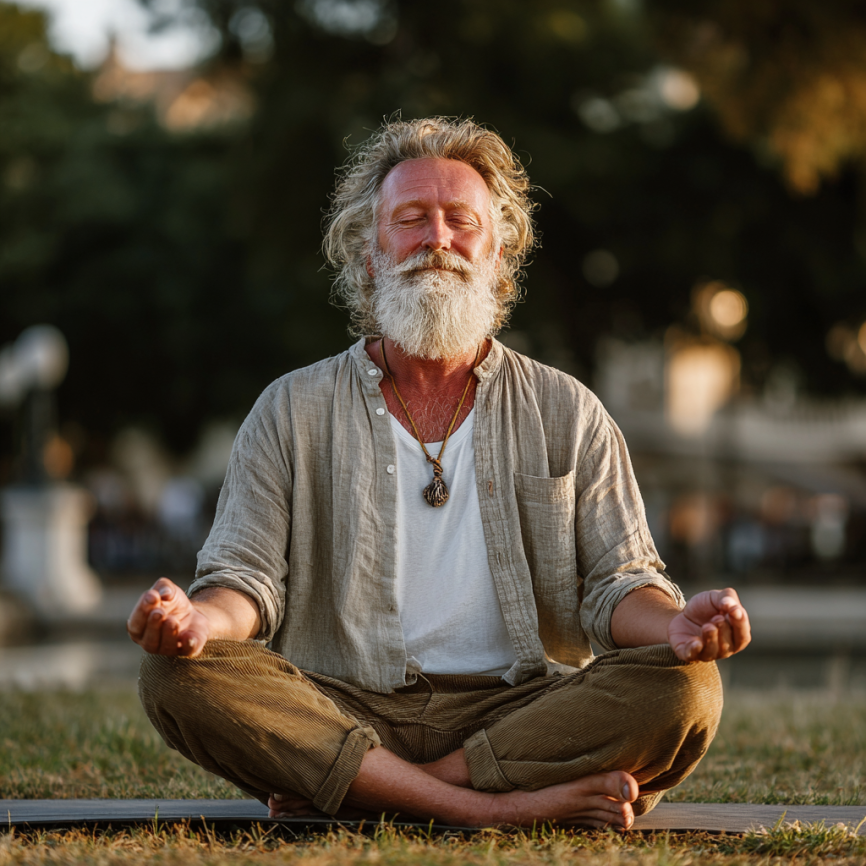 Instructor de yoga lucrând cu grup de seniori